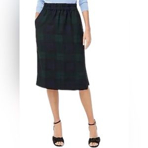 J.crew Black Watch plaid pull-on skirt plus size Small